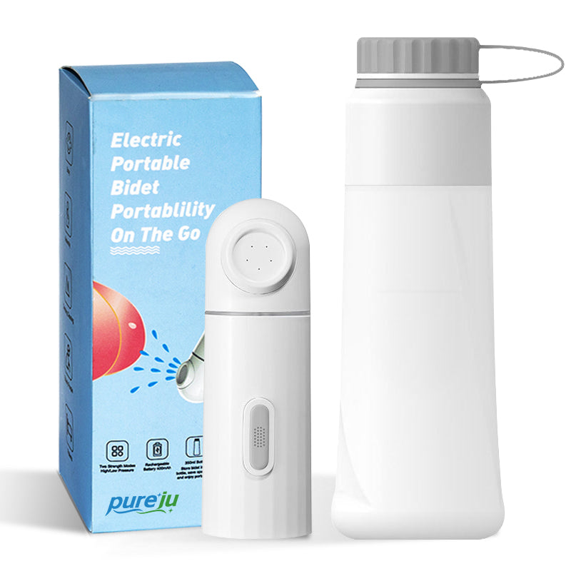 Pureju Electric Portable Bidet Sprayer standing upright