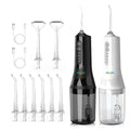 eeVee Electric Water Flosser C01 Twin Pack in Black and White side by side