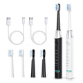 eeVee Ultrasonic Electric Toothbrush Y07 Twin Pack in Black and White side by side